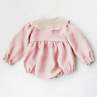 Embroidered Flap Cotton Long Sleeve Romper - RYAN AND REMI