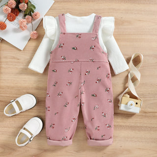 Floral Print Suspender Jumpsuit Set - RYAN AND REMI