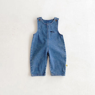 Autumn and winter baby denim overalls with rabbit ears, cute long pants and one-piece pants - RYAN AND REMI