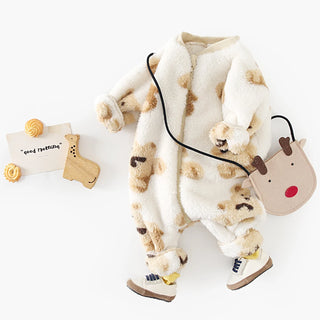 Fleece Teddy Bear Snuggle Jumpsuit
