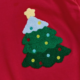 Plush Embroidered Christmas Tree Bodysuit
