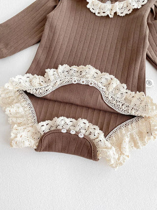 Lace Trim Long Sleeve Bodysuit