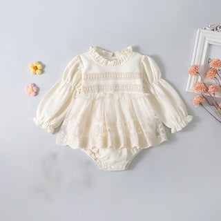 Lace Waffle Romper  Dress - RYAN AND REMI