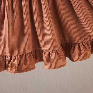 Corduroy Suspender Floral Dress - RYAN AND REMI