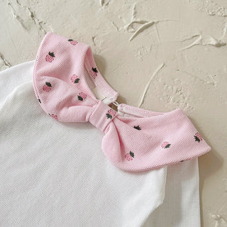 Toddler Boy Outfits Bow Collar Fruit Print Long Sleeve Sweatshirt Pink Pants Set Spring Fall Clothes Baby Girl Clothes - RYAN AND REMI