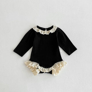 Lace Trim Long Sleeve Bodysuit