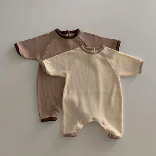 Piped-Trim Waffle Jumpsuit - RYAN AND REMI