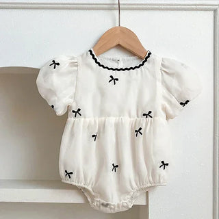 Tiny Bow Embroidery Romper - RYAN AND REMI