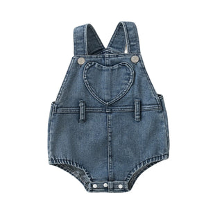 Denim Pocketed Romper - RYAN AND REMI