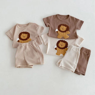 Lion Waffle Shorts Set - RYAN AND REMI
