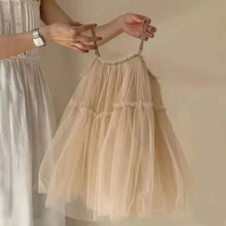 Layered Champagne Tulle Dress - RYAN AND REMI