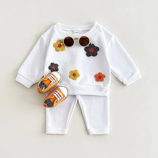 Long Sleeve Embroidered Flower Sweater - RYAN AND REMI