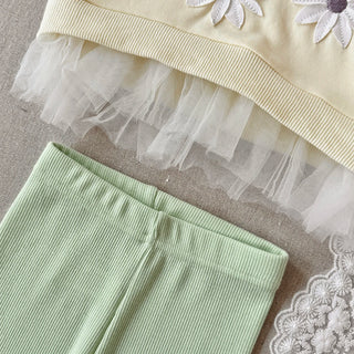 Flower Embroidery Lace Hem Set - RYAN AND REMI