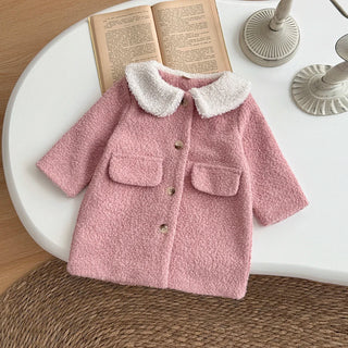 Pink Plush Wool Coat