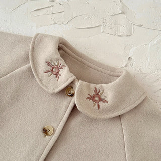 Embroidery Collar Woolen Coat
