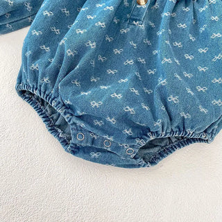 Printed Denim Sister Outfit