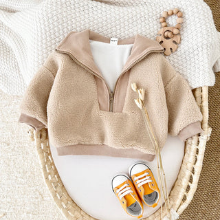 Faux Lamb Wool Zippered Jacket - RYAN AND REMI