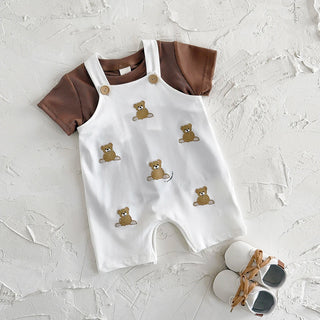 Teddy Bear Short Sleeve Jumpsuits Set - RYAN AND REMI