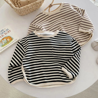 Striped Curved Edge Sweater - RYAN AND REMI