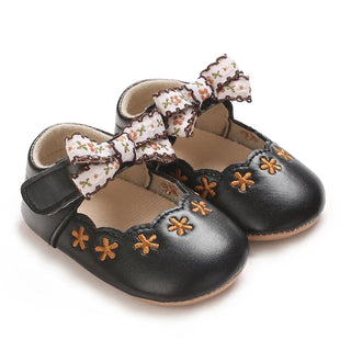 Baby girl princess shoes cute and breathable bow for young children anti slip flower casual sports shoes baby soft soled shoes - RYAN AND REMI