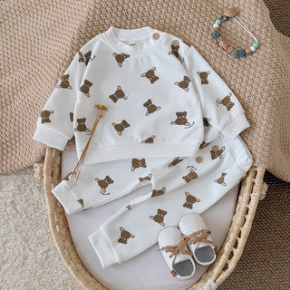 Little Bear Full Print Pants Set