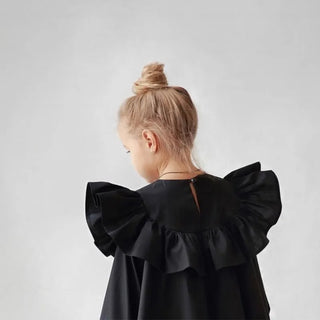 Flying Sleeve Ruffle Dress - RYAN AND REMI