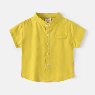 Basic White Shirts for Boys Clothes Summer 100Cotton Short Sleeve Kids Tops 2025 Toddler Boy Shirt Blue Children 2 to 8 Years - RYAN AND REMI