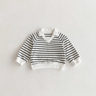 Striped Polo Sweatshirt