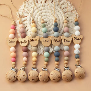 PERSONALIZED Pendant Pacifier Chain - RYAN AND REMI