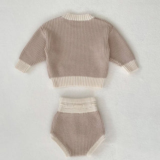 Sand Knitted Pullover Shorts Set