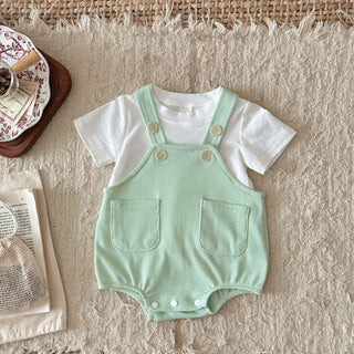 New Baby Clothes  Summer Newborn Boys Girls Rompers Short-Sleeved Harness Infant Clothes Suitable for babies aged 0-18 months - RYAN AND REMI
