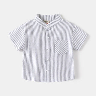Basic White Shirts for Boys Clothes Summer 100Cotton Short Sleeve Kids Tops 2025 Toddler Boy Shirt Blue Children 2 to 8 Years - RYAN AND REMI