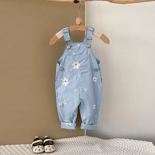 Flower Embroidery Loose Jumpsuit