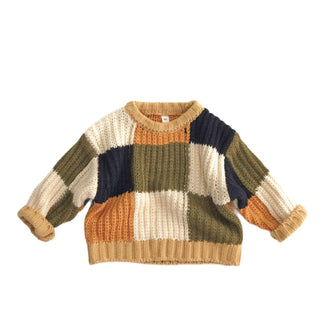 Checkered Knit Sweater