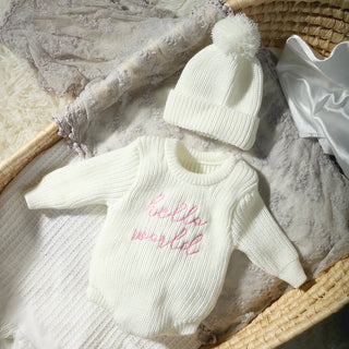 Newborn Hello World Knitted Bodysuit Set - RYAN AND REMI