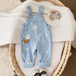 Flower Embroidery Loose Jumpsuit