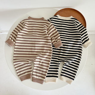 Stripe Long sleeve knit jumpsuits - RYAN AND REMI