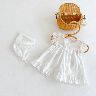 MILANCEL 2022 Summer Baby Bodysuits Embroidery Girls One Piece Lace Pure Cotton 100 Days Baby Cothing - RYAN AND REMI