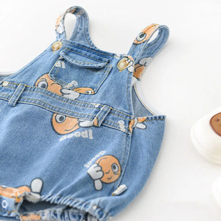 Denim Emoji Romper and Hat Set - RYAN AND REMI