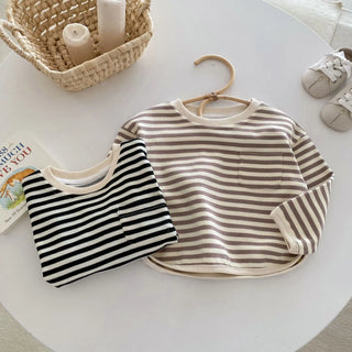 Striped Curved Edge Sweater - RYAN AND REMI