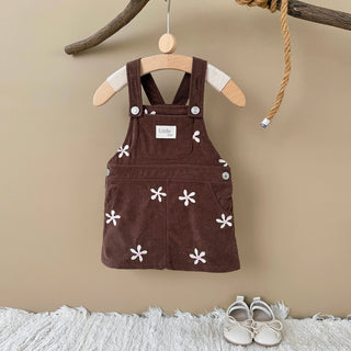 Brown Flower Suspender Dress - RYAN AND REMI