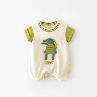 Cartoon Dinosaur Patchwork Jumpsuit