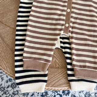 Stripe Long sleeve knit jumpsuits - RYAN AND REMI