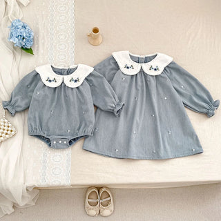2025 New Toddler Baby Girls Romper Spring Children Clothes Ruffled Long Sleeved Cotton Baby Clothing Flower Baby Girls Jumpsuit - RYAN AND REMI