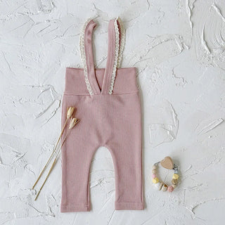 Lace Frill Suspender Leggings - RYAN AND REMI