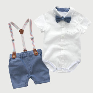 Suspender Shorts & Romper Suit Set - RYAN AND REMI