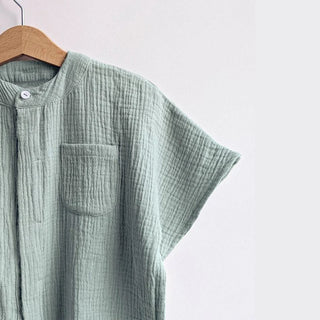 Loose Short-Sleeve Muslin Top - RYAN AND REMI