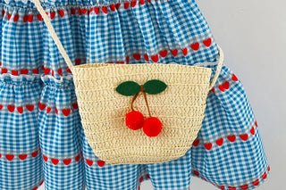 Sleeveless Cherry Dress With Bag
