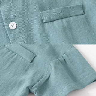 Basic White Shirts for Boys Clothes Summer 100Cotton Short Sleeve Kids Tops 2025 Toddler Boy Shirt Blue Children 2 to 8 Years - RYAN AND REMI