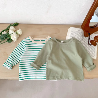 Long Sleeve Striped Top Tees - RYAN AND REMI